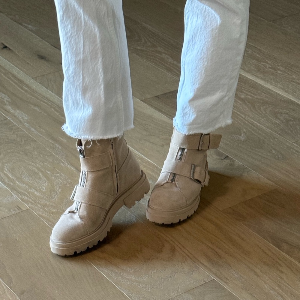 Dolce Vita Beige Combat Boots
